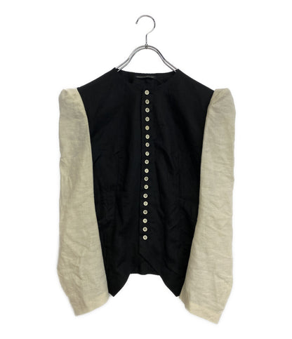 美品 YOHJI YAMAMOTO FEMME ヨウジヤマモト ファム ツイルカラーレスジャケット 24SS FS-J09-816 レディース SIZE 1