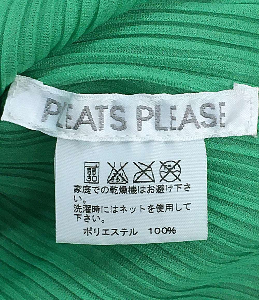 美品 PLEATS PLEASE プリーツ長袖カットソー グリーン PP61-FK301 レディース SIZE 3 プリーツプリーズ