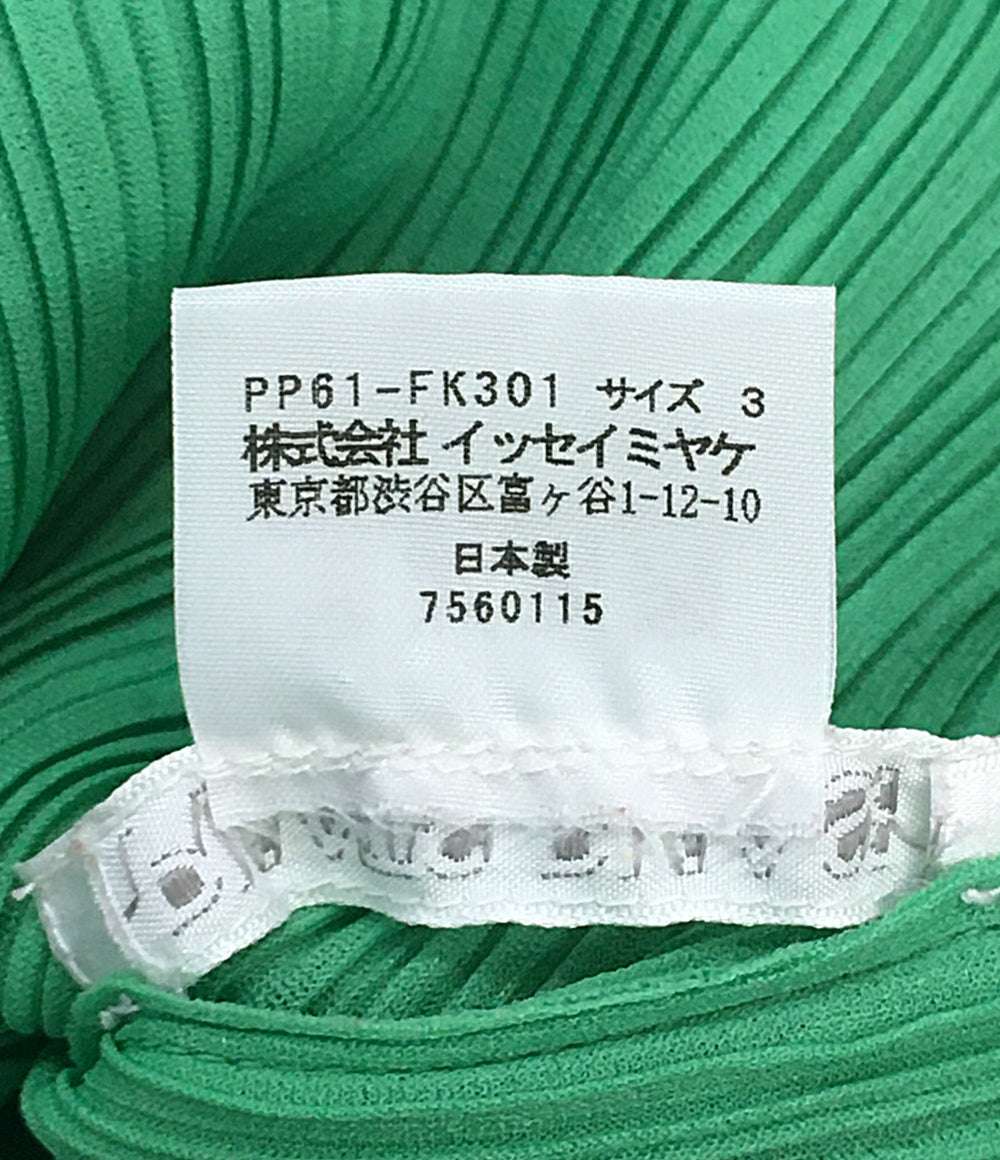 美品 PLEATS PLEASE プリーツ長袖カットソー グリーン PP61-FK301 レディース SIZE 3 プリーツプリーズ