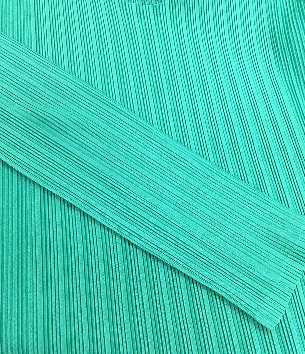 美品 PLEATS PLEASE プリーツ長袖カットソー グリーン PP61-FK301 レディース SIZE 3 プリーツプリーズ