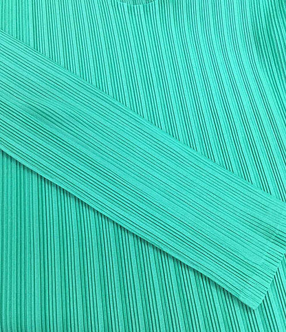 美品 PLEATS PLEASE プリーツ長袖カットソー グリーン PP61-FK301 レディース SIZE 3 プリーツプリーズ