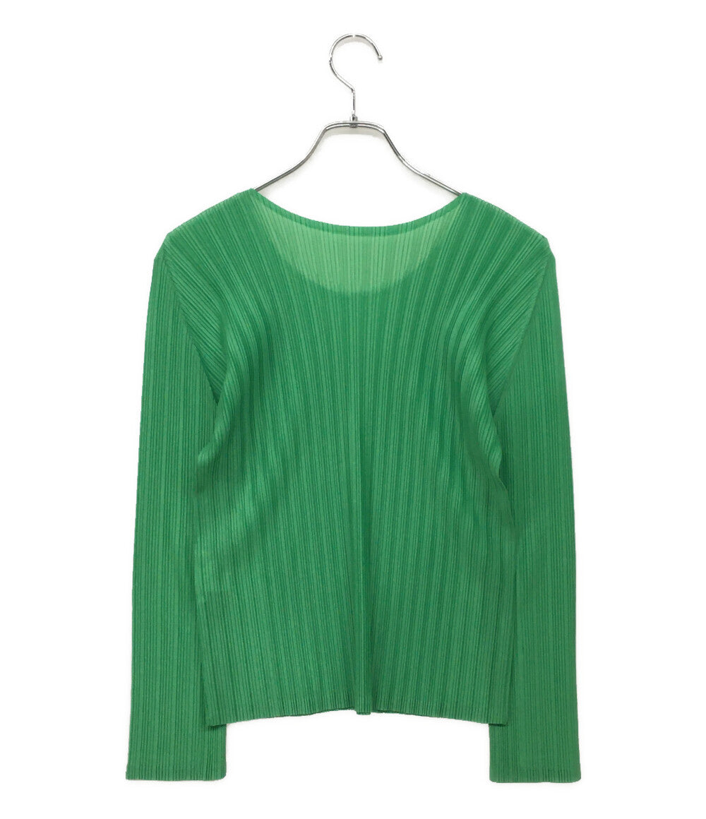 美品 PLEATS PLEASE プリーツ長袖カットソー グリーン PP61-FK301 レディース SIZE 3 プリーツプリーズ