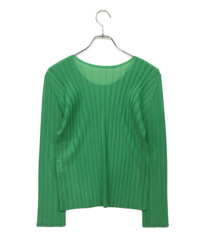 美品 PLEATS PLEASE プリーツ長袖カットソー グリーン PP61-FK301 レディース SIZE 3 プリーツプリーズ
