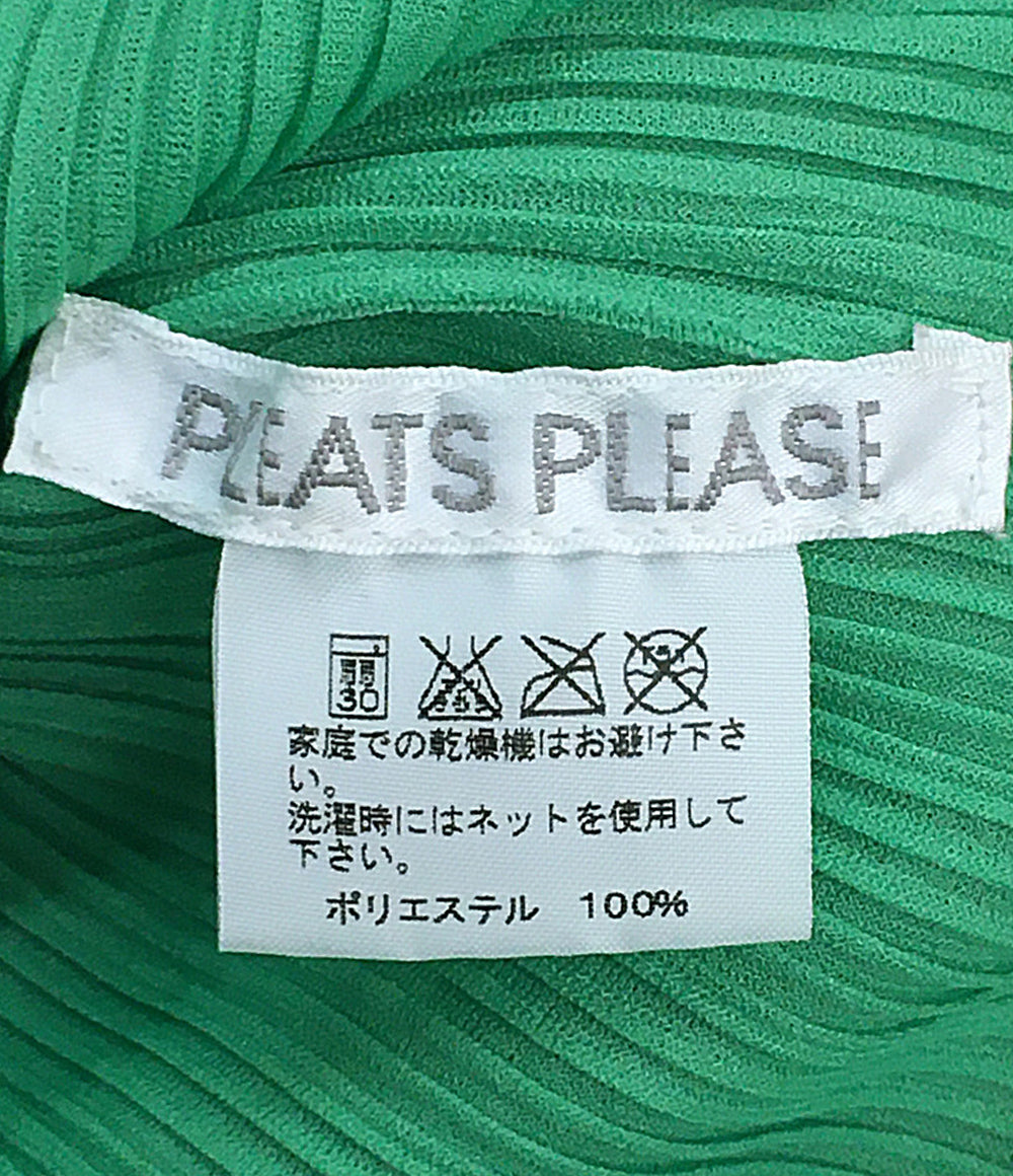 美品 PLEATS PLEASE プリーツ長袖カットソー グリーン PP61-FK301 レディース SIZE 3 プリーツプリーズ