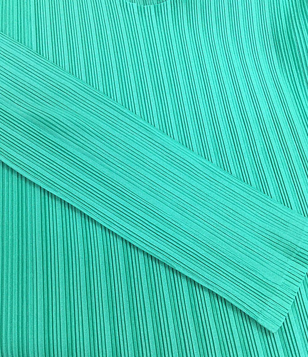 美品 PLEATS PLEASE プリーツ長袖カットソー グリーン PP61-FK301 レディース SIZE 3 プリーツプリーズ
