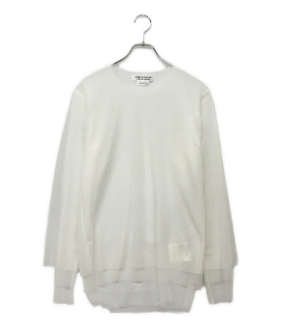 コムデギャルソン コムデギャルソン 美品 レイヤードカットオフデザインカットソー RO-T013 レディース SIZE S COMME des GARCONS COMME de GARCONS