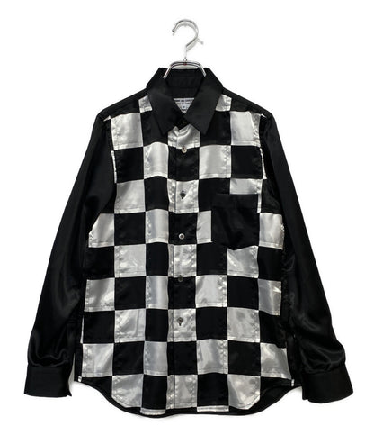 COMME des GARCONS COMME de GARCONS ブロックチェックエステルシャツ レディース SIZE S コムデギャルソン