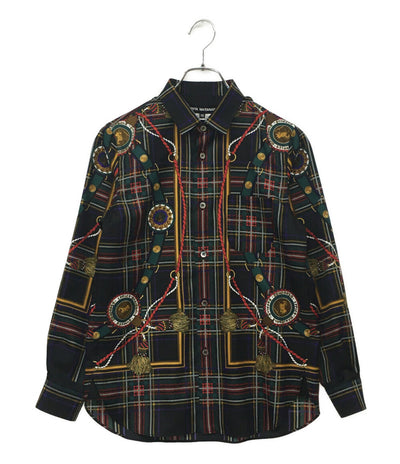 美品 JUNYA WATANABE 長袖シャツ 総柄エステル 25SS JO-B009 レディース SIZE XS ジュンヤワタナベ