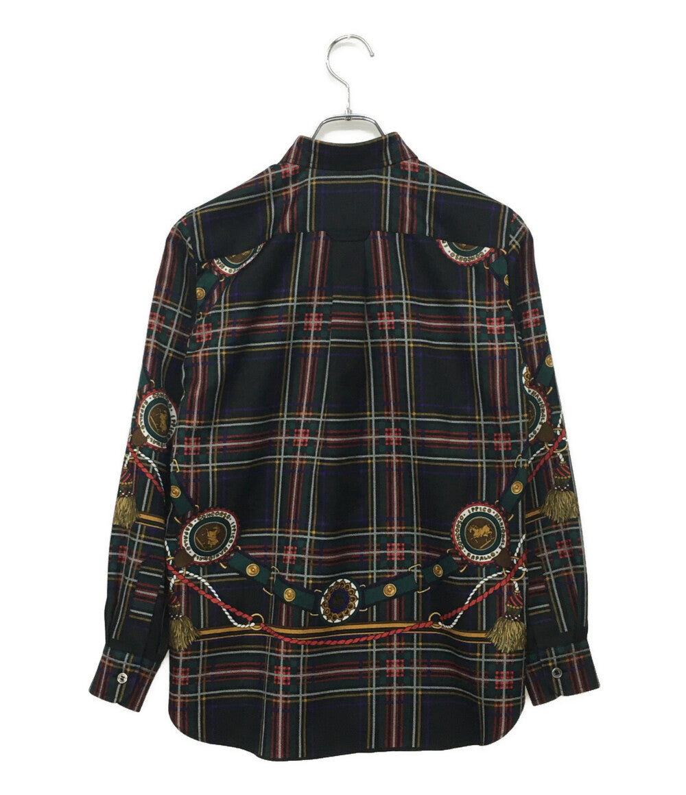 美品 JUNYA WATANABE 長袖シャツ 総柄エステル 25SS JO-B009 レディース SIZE XS ジュンヤワタナベ