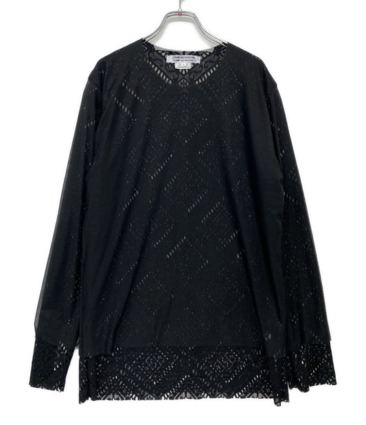 COMME des GARCONS COMME des GARCONS カットソー レイヤードレースプルオーバー 25SS レディース SIZE L コムデギャルソン コムデギャルソン