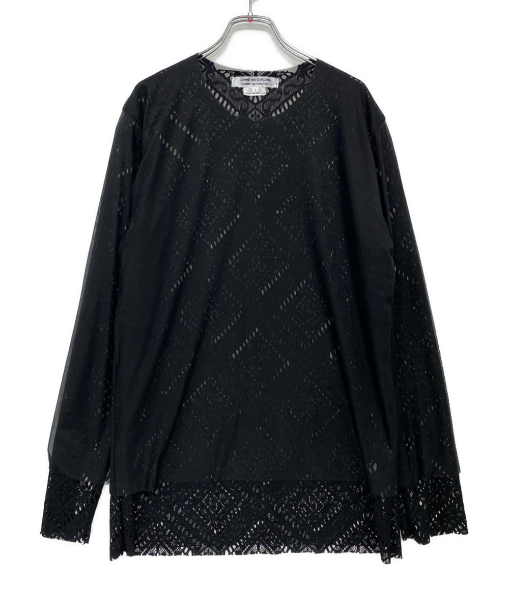COMME des GARCONS COMME des GARCONS カットソー レイヤードレースプルオーバー 25SS レディース SIZE L コムデギャルソン コムデギャルソン