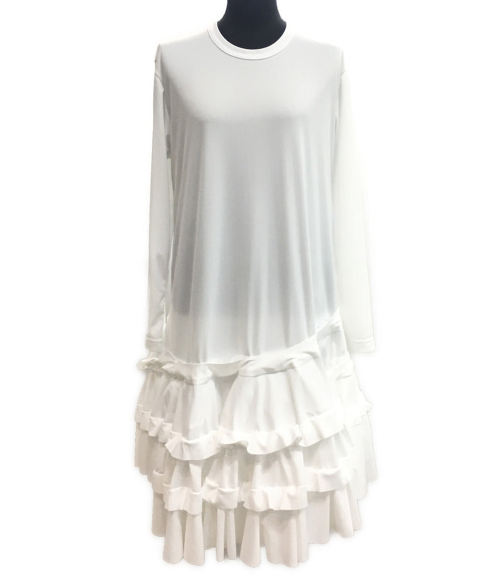 コムデギャルソン コムデギャルソン 内レース裾フリル長袖ワンピース 25SS レディース SIZE S COMME des GARCONS COMME des GARCONS