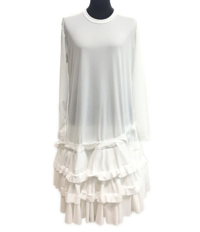 コムデギャルソン コムデギャルソン 内レース裾フリル長袖ワンピース 25SS レディース SIZE S COMME des GARCONS COMME des GARCONS