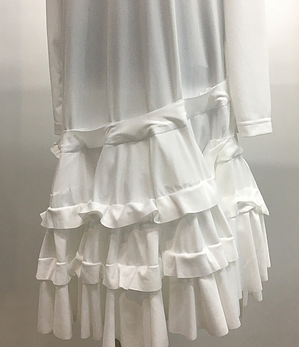 コムデギャルソン コムデギャルソン 内レース裾フリル長袖ワンピース 25SS レディース SIZE S COMME des GARCONS COMME des GARCONS