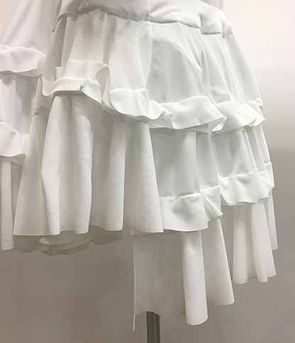 コムデギャルソン コムデギャルソン 内レース裾フリル長袖ワンピース 25SS レディース SIZE S COMME des GARCONS COMME des GARCONS