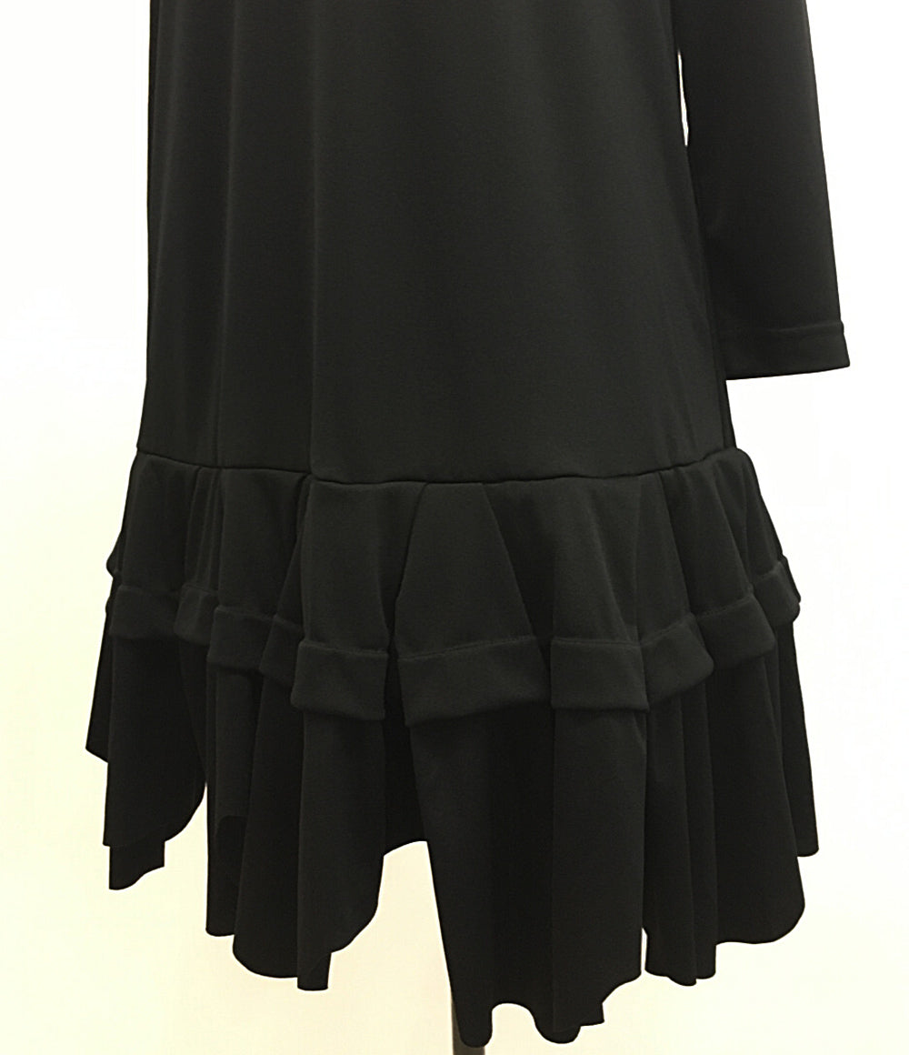 コムデギャルソン コムデギャルソン 美品 内レース裾フリル長袖ワンピース 25SS レディース SIZE XS COMME des GARCONS COMME des GARCONS