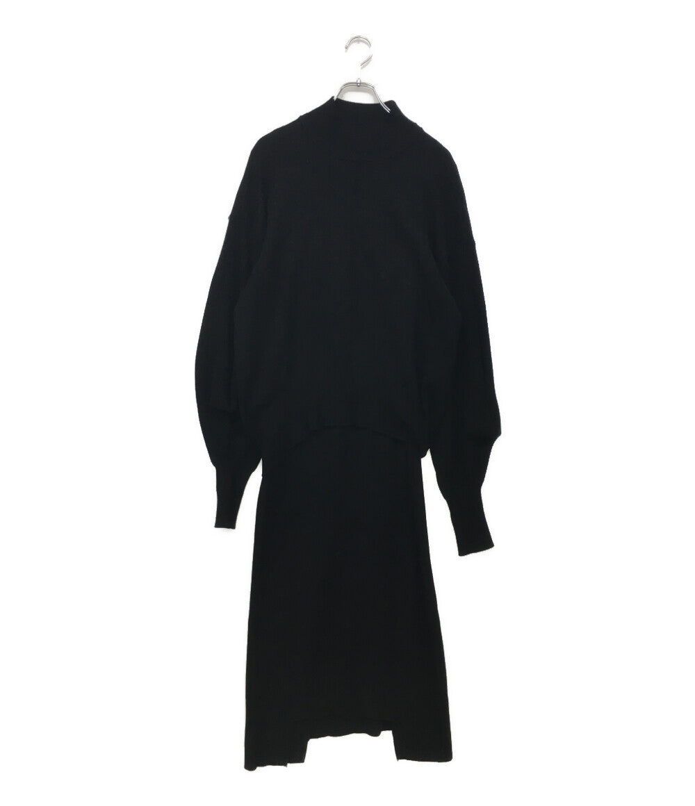 UN3D. アンスリード レイヤードアンサンブルニットワンピース 522110300401-01 レディース SIZE 38