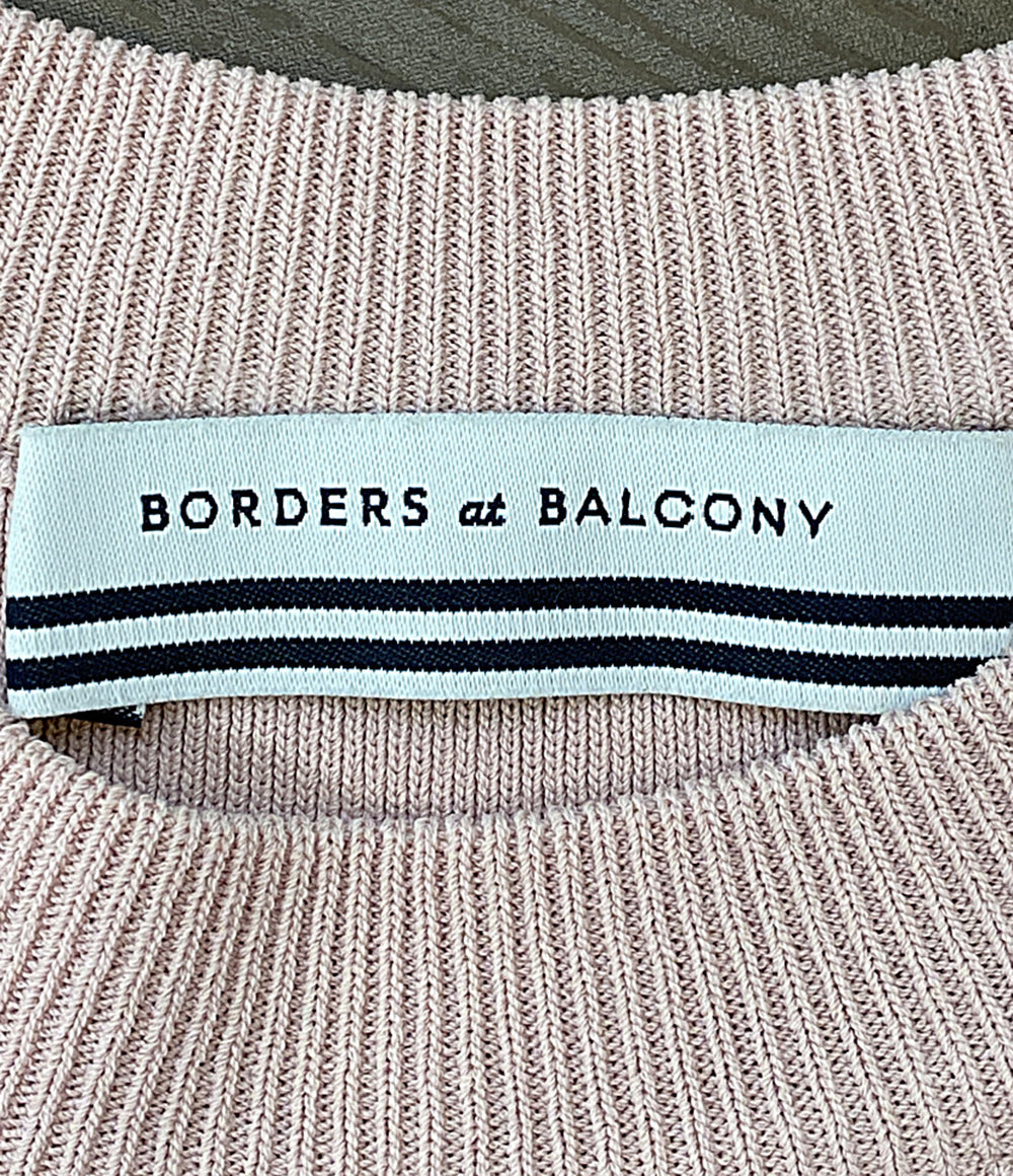 美品 ボーダーズアットバルコニー フェイクパールニットカットソー BD2011-1C-41 レディース SIZE 36 BORDERS at BALCONY