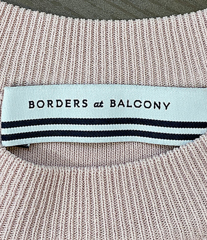 美品 ボーダーズアットバルコニー フェイクパールニットカットソー BD2011-1C-41 レディース SIZE 36 BORDERS at BALCONY