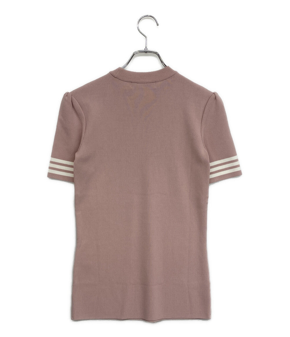 美品 ボーダーズアットバルコニー フェイクパールニットカットソー BD2011-1C-41 レディース SIZE 38 BORDERS at BALCONY