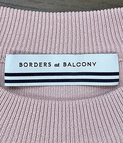 美品 ボーダーズアットバルコニー フェイクパールニットカットソー BD2011-1C-41 レディース SIZE 38 BORDERS at BALCONY