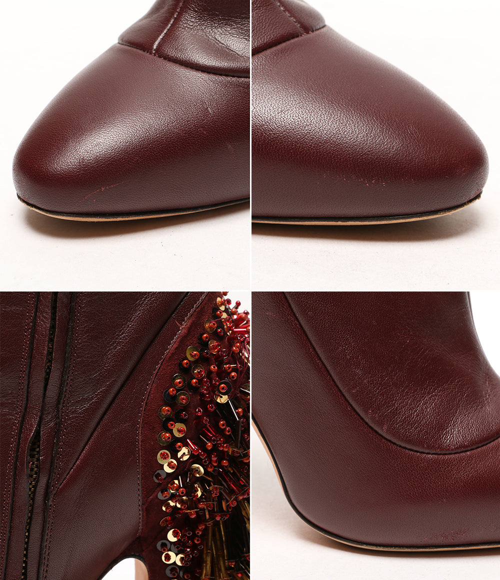 ROCHAS ヒール装飾サイドジップブーツ レディース SIZE 38.5 ロシャス