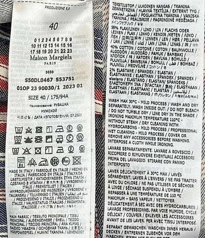 Maison Margiela 10 半袖シャツ カットオフデザインシャツ 23SS S50DL0467 メンズ SIZE 40 メゾンマルジェラ