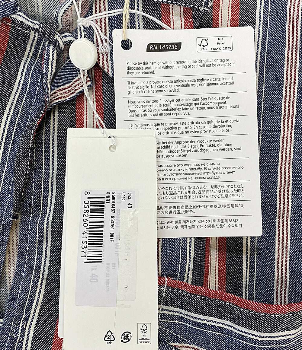 Maison Margiela 10 半袖シャツ カットオフデザインシャツ 23SS S50DL0467 メンズ SIZE 40 メゾンマルジェラ