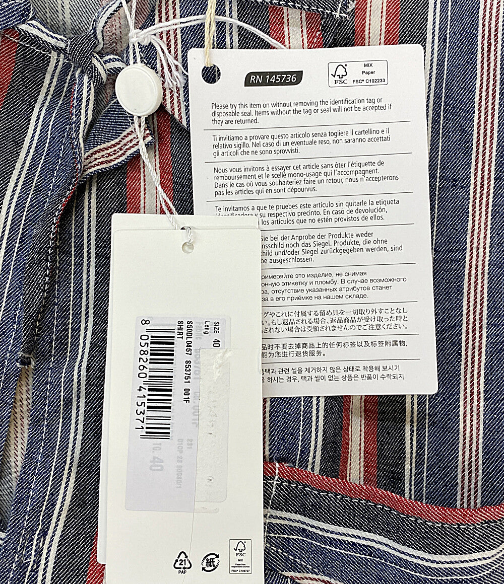 Maison Margiela 10 半袖シャツ カットオフデザインシャツ 23SS S50DL0467 メンズ SIZE 40 メゾンマルジェラ