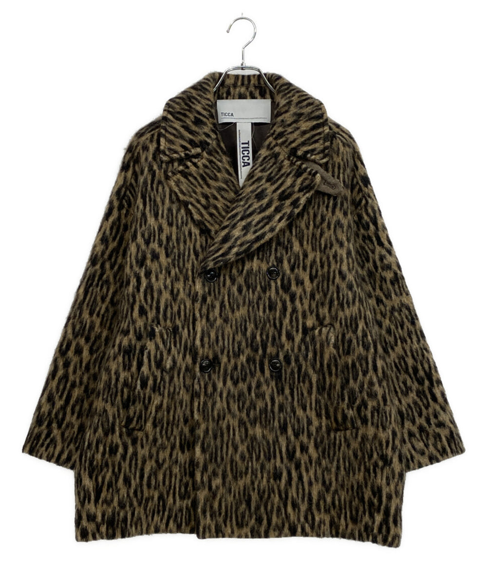 美品 Ticca ティッカ レオパードシャギーピーコート 24AW 0243419252