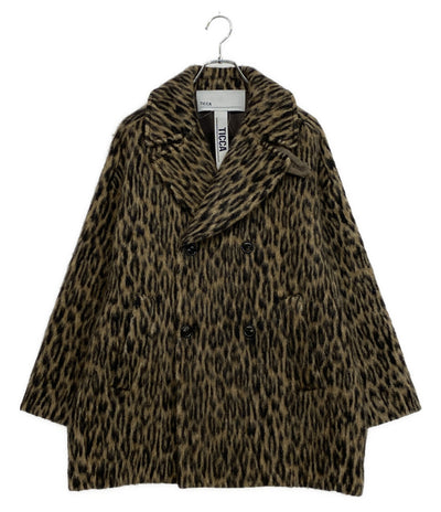 美品 Ticca ティッカ レオパードシャギーピーコート 24AW 0243419252 レディース SIZE F