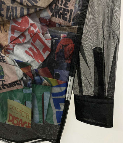 美品 COMME des GARCONS チュールレイヤードプリント長袖シャツ 25SS GO-B007 レディース SIZE XS コムデギャルソン