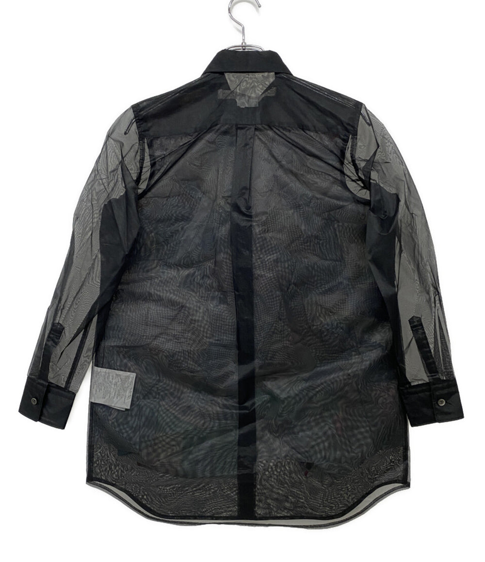 美品 COMME des GARCONS チュールレイヤードプリント長袖シャツ 25SS GO-B007 レディース SIZE XS コムデギャルソン