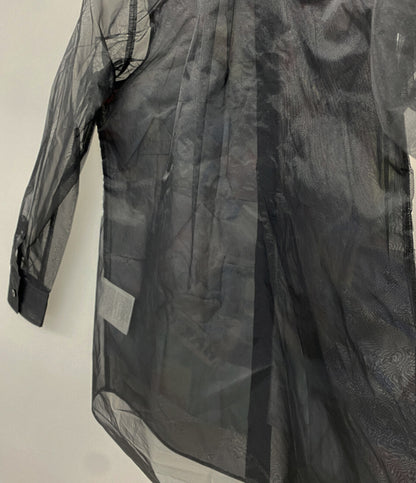 美品 COMME des GARCONS チュールレイヤードプリント長袖シャツ 25SS GO-B007 レディース SIZE XS コムデギャルソン