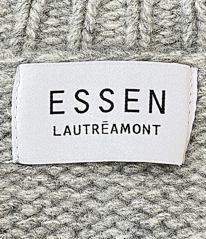 美品 ESSEN エッセン クロップドニット カシミヤ混Vネック 3172-37003 レディース SIZE 38