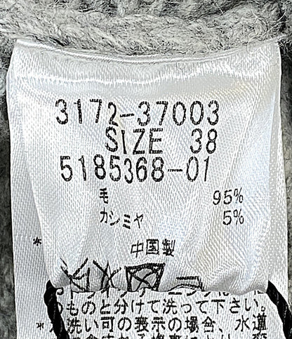 美品 ESSEN エッセン クロップドニット カシミヤ混Vネック 3172-37003 レディース SIZE 38