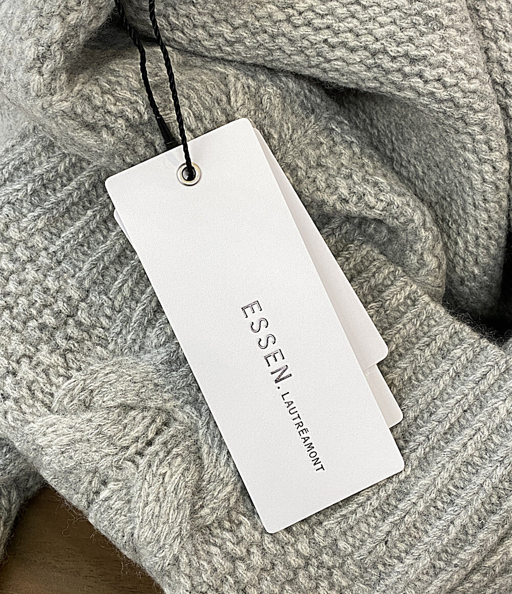 美品 ESSEN エッセン クロップドニット カシミヤ混Vネック 3172-37003 レディース SIZE 38