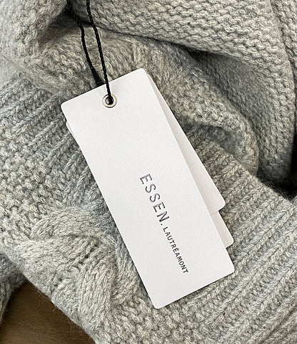 美品 ESSEN エッセン クロップドニット カシミヤ混Vネック 3172-37003 レディース SIZE 38