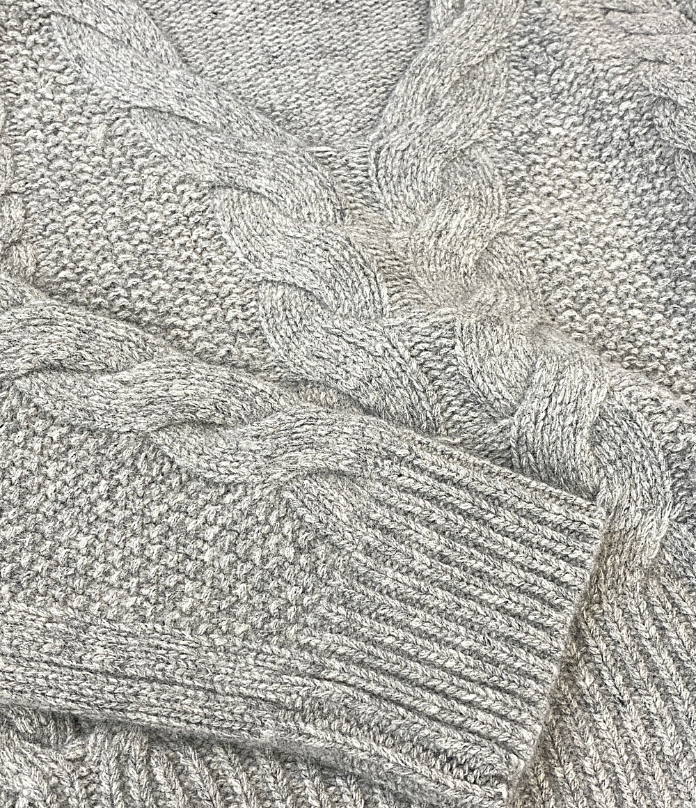 美品 ESSEN エッセン クロップドニット カシミヤ混Vネック 3172-37003 レディース SIZE 38