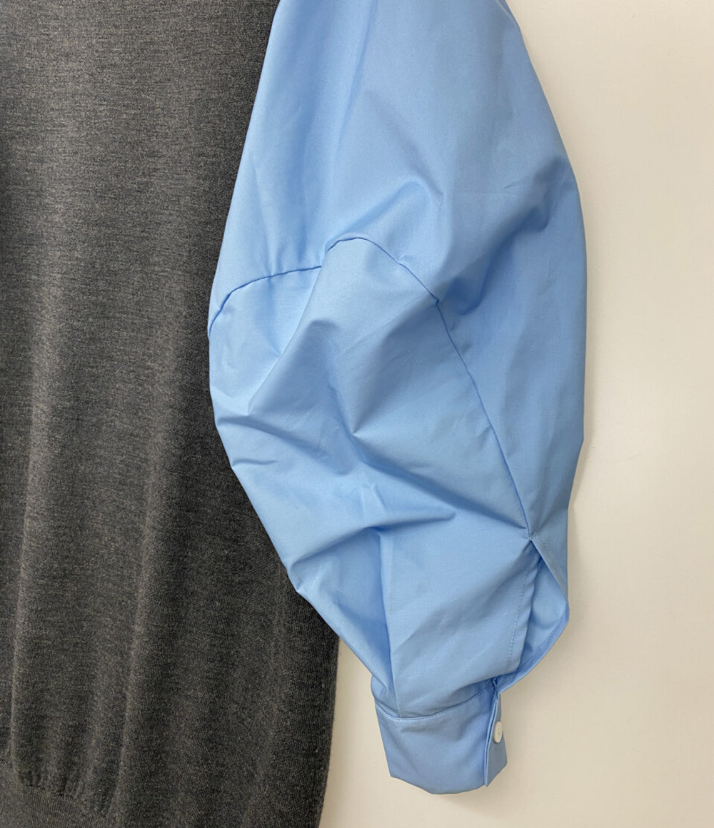 ENFOLD ベストレイヤードドレス チャコールグレー 36 ENFOLD 長袖ワンピース ベストレイヤードドレス レディース SIZE 36