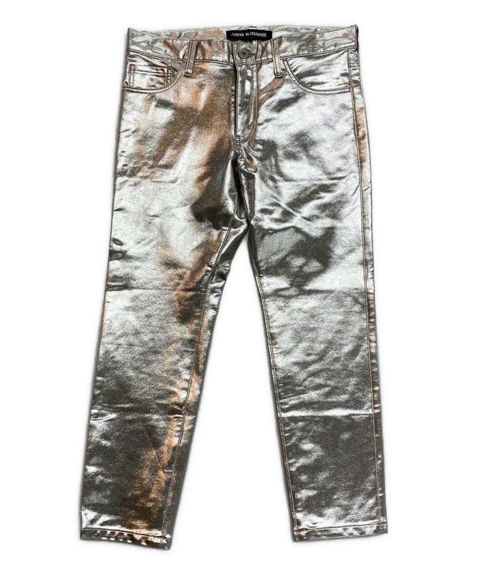 美品 JUNYA WATANABE メタリックスリムパンツ 25SS JO-P024 レディース SIZE S ジュンヤワタナベ