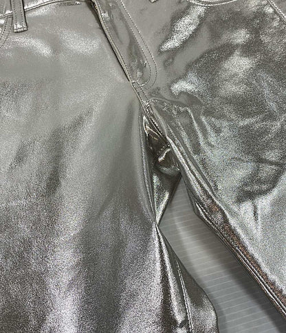 美品 JUNYA WATANABE メタリックスリムパンツ 25SS JO-P024 レディース SIZE S ジュンヤワタナベ