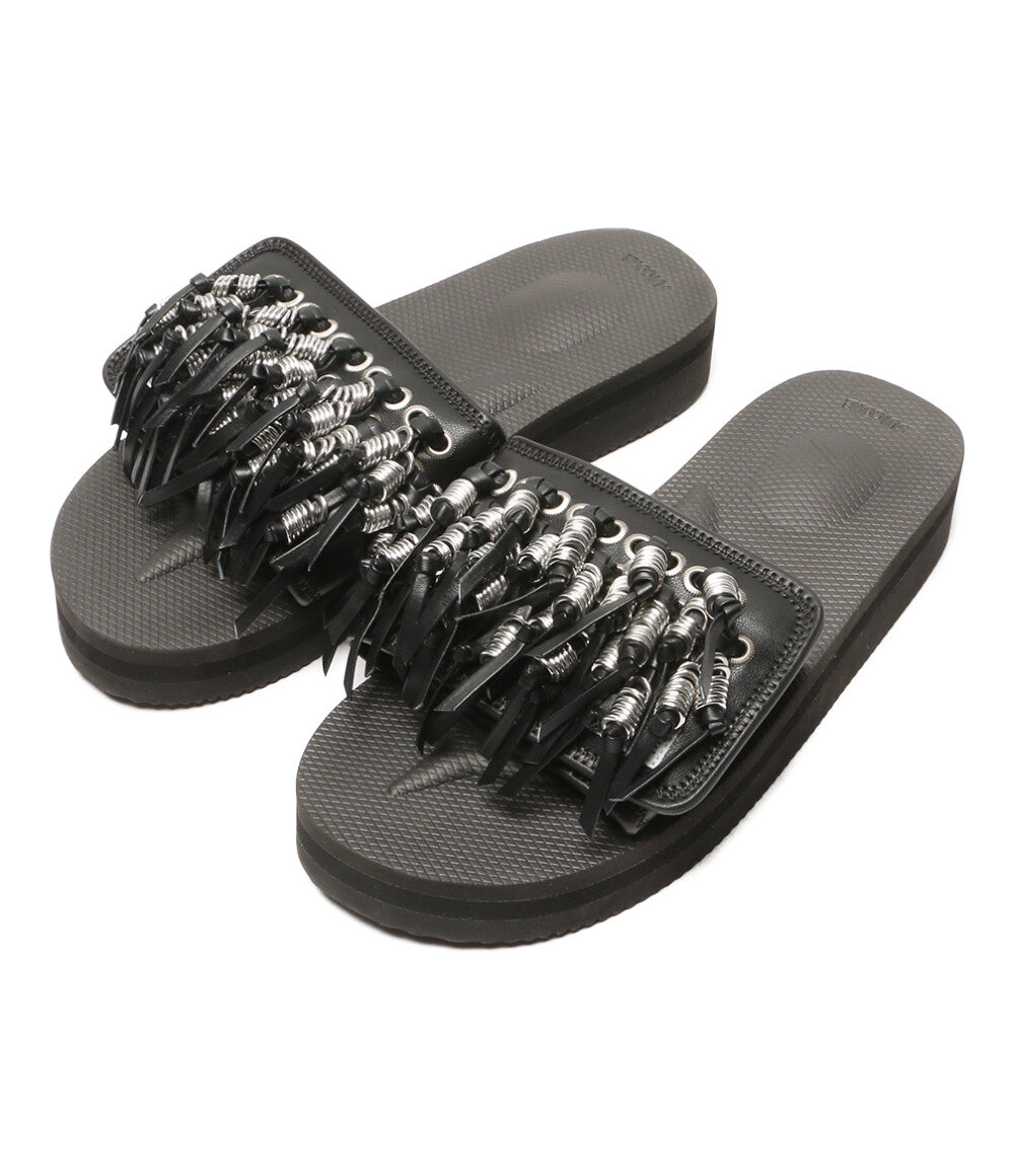 美品 TOGA×SUICOKE スイコック フリンジ SLIDE サンダル ブラック