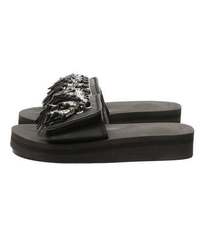 美品 TOGA×SUICOKE スイコック フリンジ SLIDE サンダル ブラック レディース SIZE 25cm トーガ