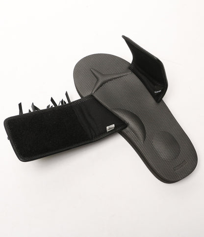 美品 TOGA×SUICOKE スイコック フリンジ SLIDE サンダル ブラック レディース SIZE 25cm トーガ