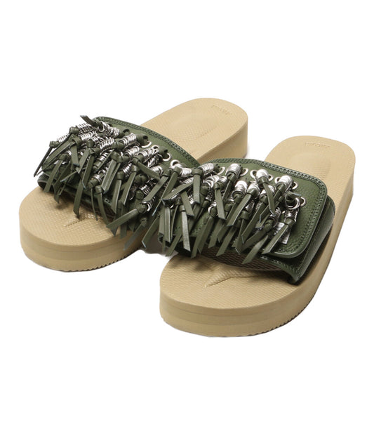 美品 TOGA×SUICOKE スイコック フリンジ SLIDE サンダル カーキ レディース SIZE 25cm トーガ