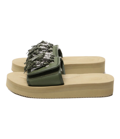美品 TOGA×SUICOKE スイコック フリンジ SLIDE サンダル カーキ レディース SIZE 25cm トーガ
