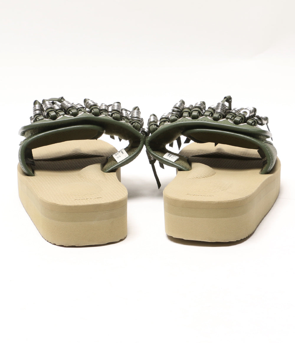 美品 TOGA×SUICOKE スイコック フリンジ SLIDE サンダル カーキ レディース SIZE 25cm トーガ