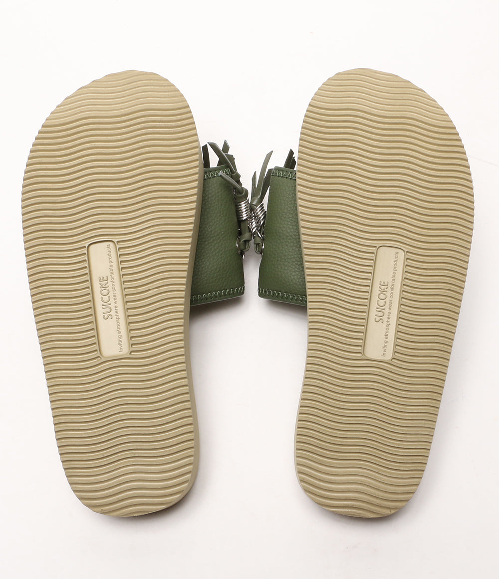 美品 TOGA×SUICOKE スイコック フリンジ SLIDE サンダル カーキ レディース SIZE 25cm トーガ