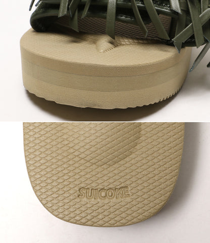 美品 TOGA×SUICOKE スイコック フリンジ SLIDE サンダル カーキ レディース SIZE 25cm トーガ